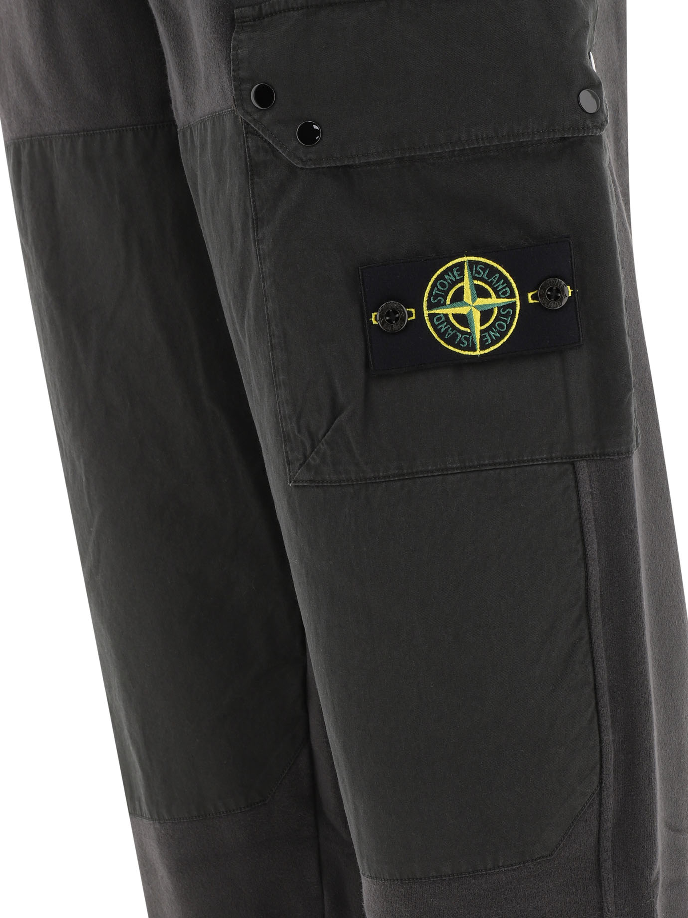 STONE ISLAND Grey Compass joggers